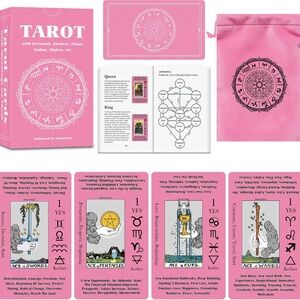 Tarot Cards for Beginners with Meanings with Tarot book and velvet bag